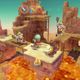 A Wonderbox hero swings their sword at a variety of enemies surrounding them.